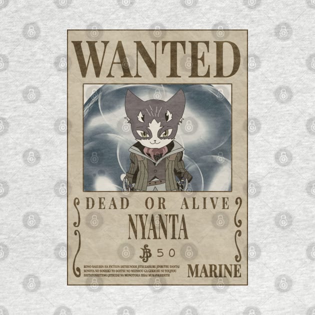 Nyanta Cool Cute Cat Wanted Poster by oneskyoneland